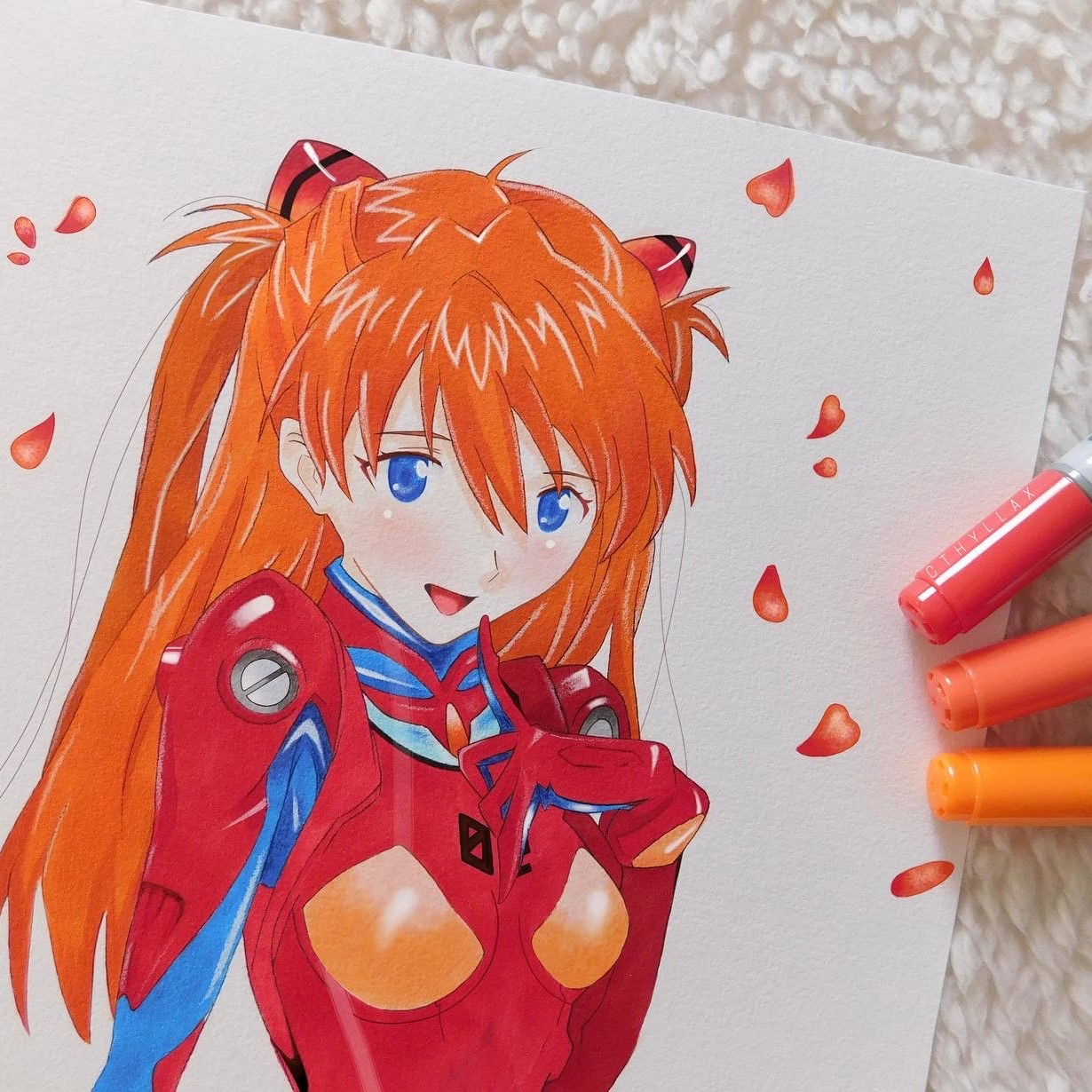 Dessin avec Référence Utilisée - Neon Genesis Evangelion - Asuka Langley Soryu par Cthyllax