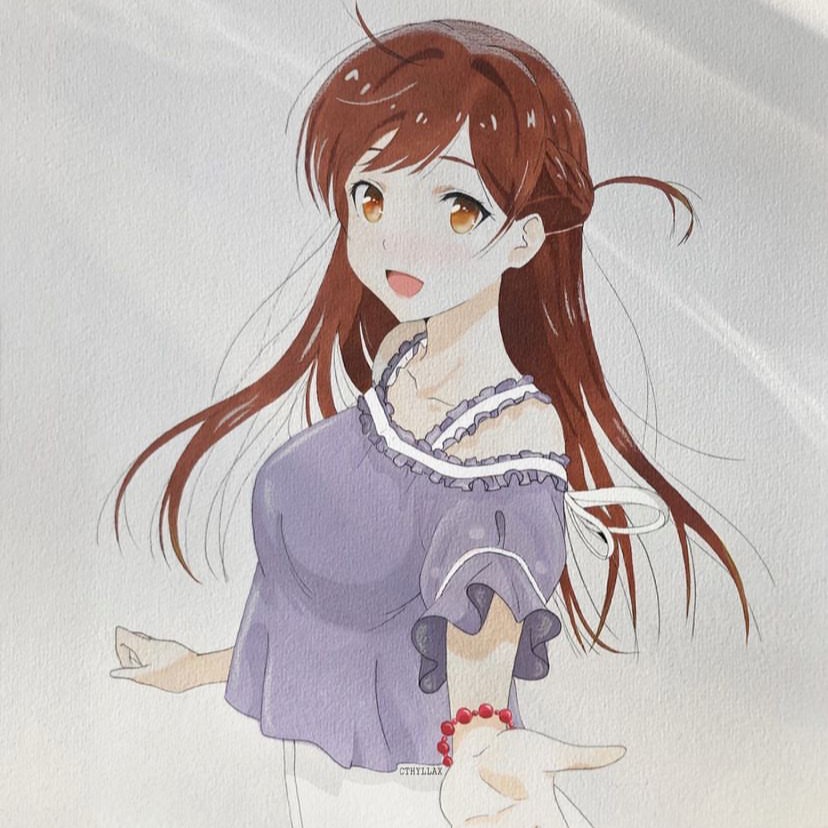 Dessin avec Référence Utilisée - Rent A Girlfriend - Chizuru Mizuhara par Cthyllax