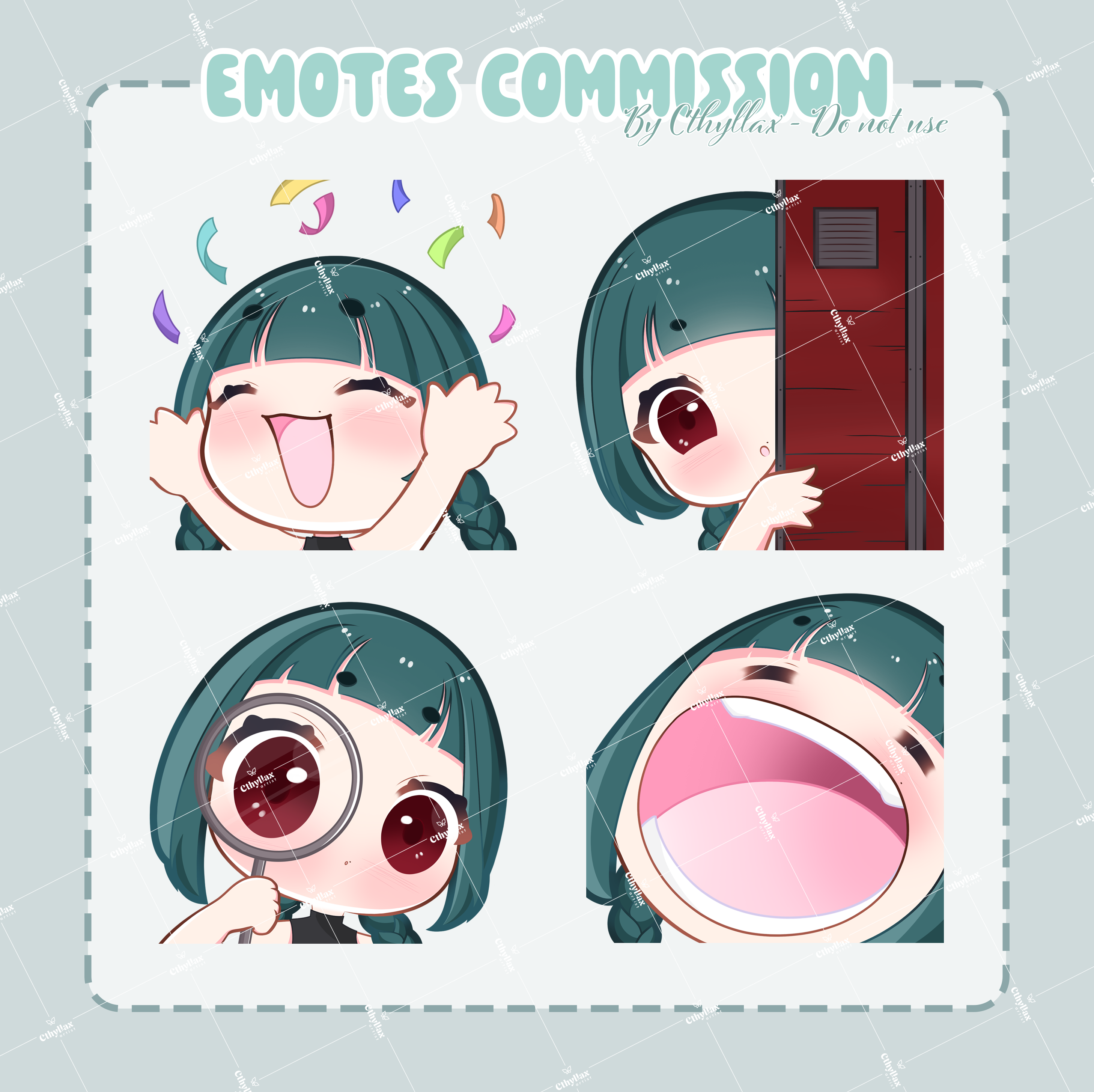 Illustration Commission - Planche d'Emotes par Cthyllax
